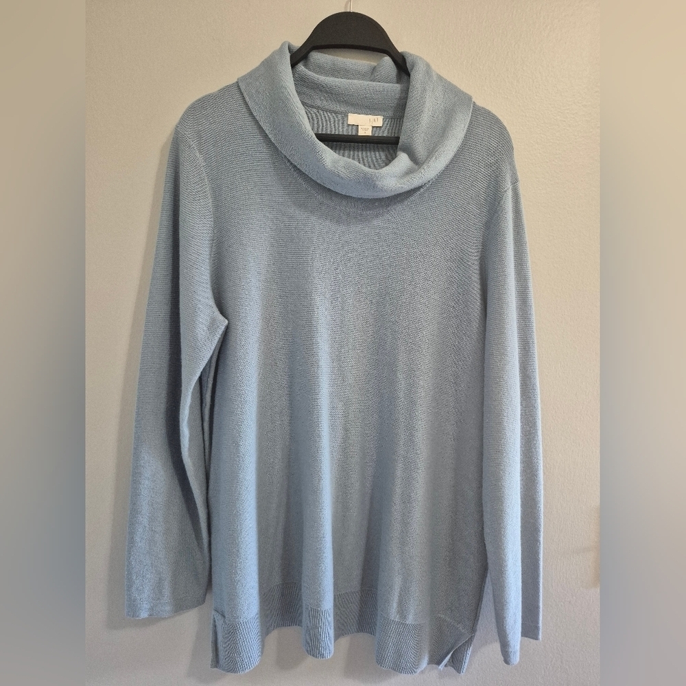 J. Jill Soft Blue Cowl Neck Sweater Size M